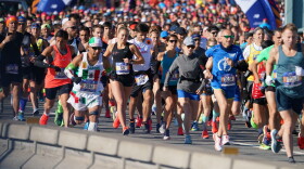 People run during the New York City Marathon on Nov. 4, 2018 in New York. (Don Emmert/AFP via Getty Images)