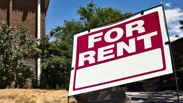 A for rent sign outside of a Utah building, July 8, 2021.