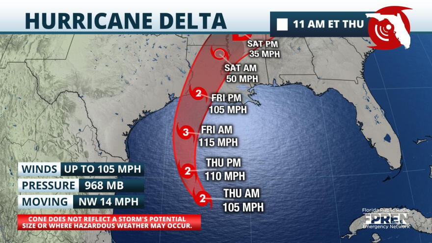 Hurricane Delta Cone