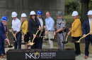 Kentucky Gov. Andy Beshear (center) and other officials broke ground on a new regional medical examiner's office in Highland Heights on Sept. 18, 2026.