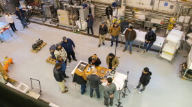 Watters and his colleagues tested ammonia alarms and focused on safety throughout their class, October 13, 2023. (Brian Venua/KMXT)