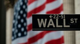 The US flag is seen at the New York Stock Exchange on April 30, 2020 in New York City. 