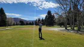 Person golfs at the Park City golf course on March 28, 2026.