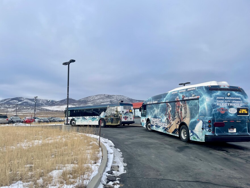 Park City Transit buses at Richardson Flat.