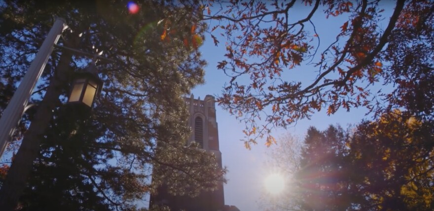 campus scene: Beaumont Tower