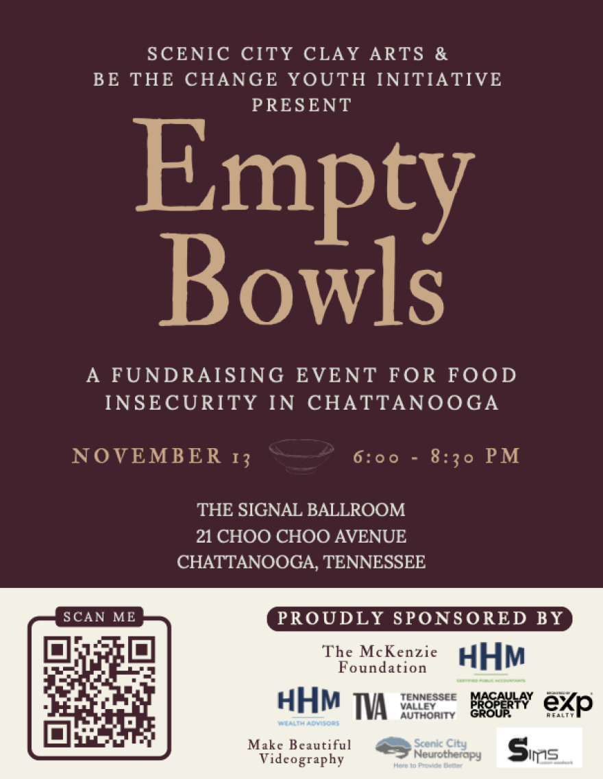 Banner for Empty Bowls 2024 in Chattanooga.