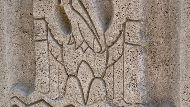 Pelican at the Louisiana State Capitol Building