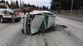 A rollover accident on Interstate 5 on Saturday morning.