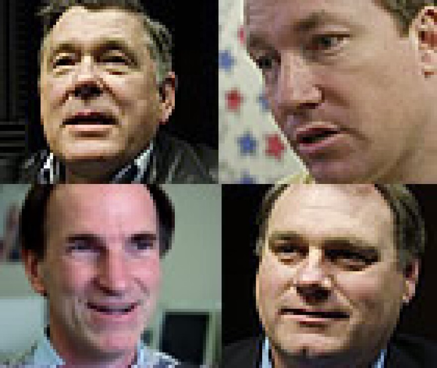 Candidates: Bill Alter (upper left); Rick Johnson (upper right); 'Zip' Rzeppa (lower left); Harold Selby (lower right)