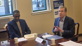 Roy Cooper campaigned at a round table on health care in Charlotte Thursday.