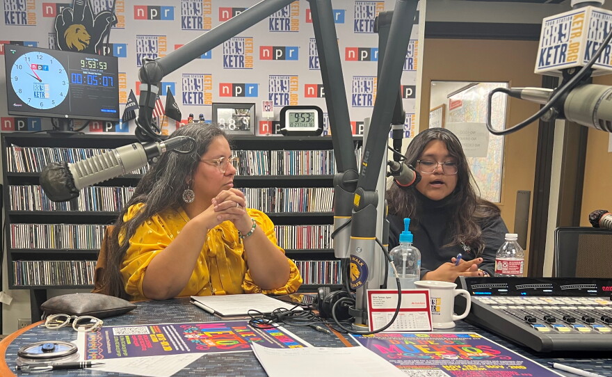 Hermila Cuevas and Valeria Vasquez Mendoza describe the upcoming Dia de los Muertos celebration on the campus of Texas A&M University-Commerce.
