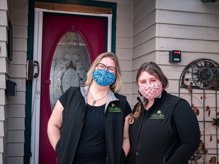 Candice McDonald Kotyk and Mandy Garcia, co-owners of Salmon Berry Tours, spent the last year looking for ways to keep their employees working, while tours were down. (Abbey Collins/Alaska Public Media)