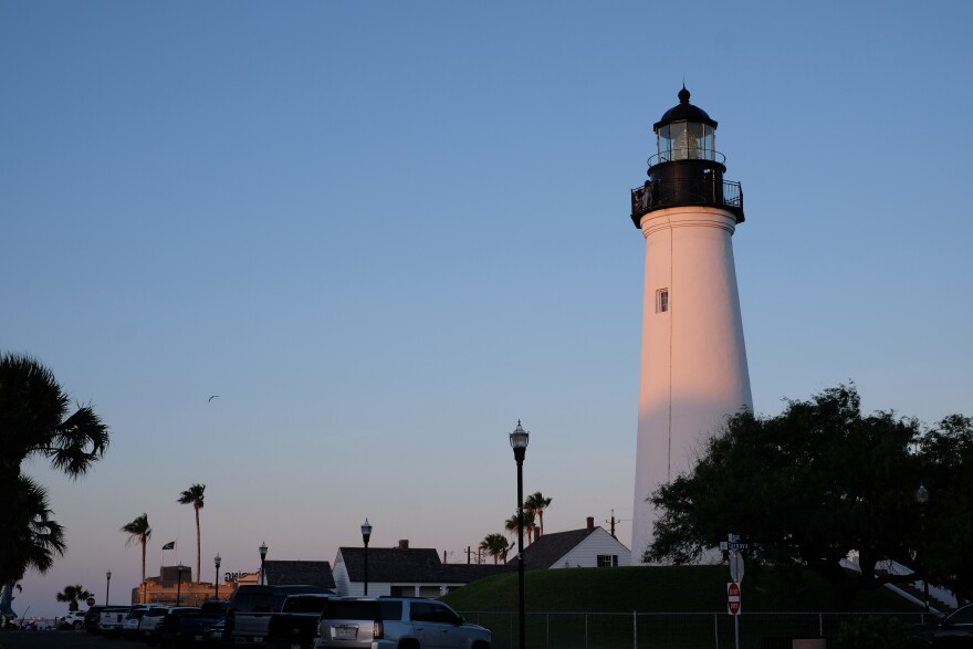 The Port Isabel Lighthouse at sunset.