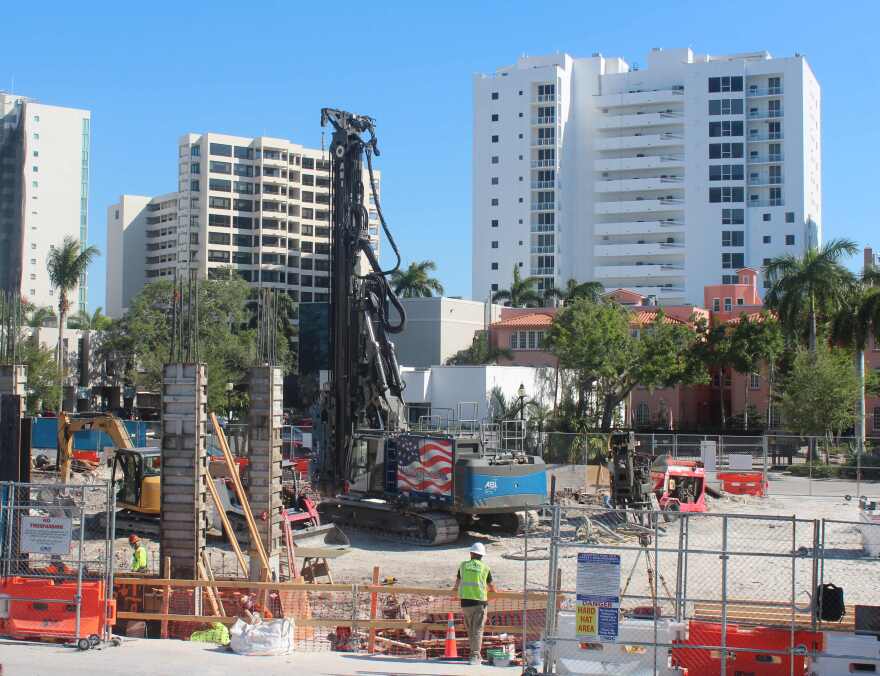 McGillicuddy Arts Plaza hard hat area.