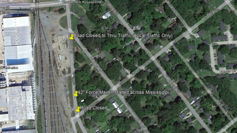 Picture of the highlighted land that will experience a road closure