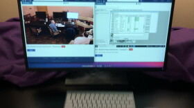 Ohio redistricting live stream of mapmakers drafting legislative districts, one stream of the room and another stream of the map software, provided by The Ohio Channel on March 24, 2022.