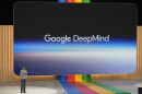 FILE - Alphabet CEO Sundar Pichai speaks about Google DeepMind at a Google I/O event in Mountain View, Calif., Wednesday, May 10, 2023. Google on Thursday, Feb. 7, 2024, introduced a free artificial intelligence app that will implant the technology on smartphones to enable people to quickly connect to a digital brain that can write for them, interpret what they're reading and seeing in addition to helping manage their lives.