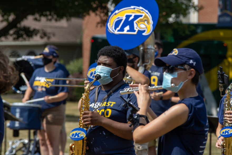 A saxophonist for the Marching Golden Flashes