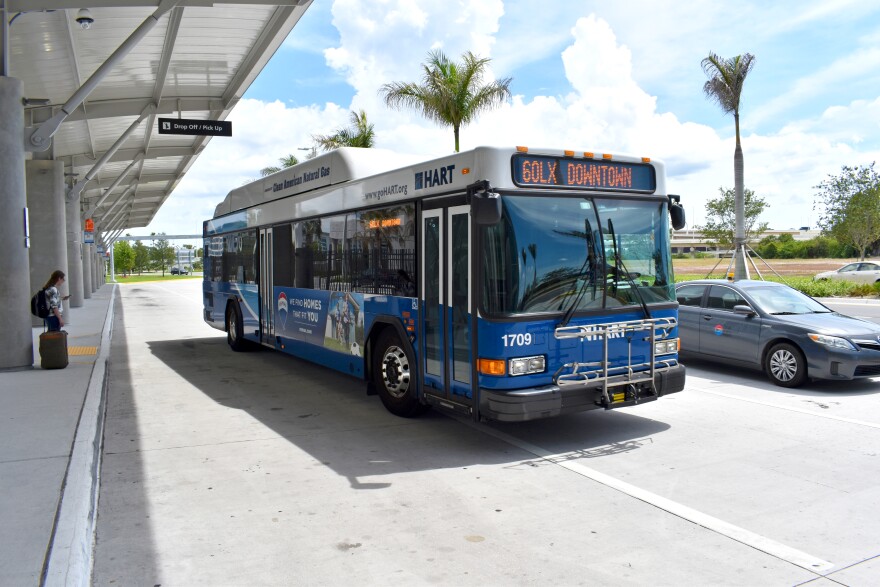 HART bus parked at a bus stop