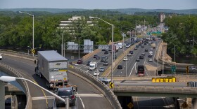 Traffic on I84 on the eastern edge of Hartford