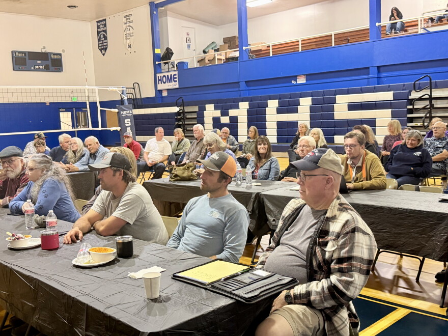 Mapleton Town Hall crowd