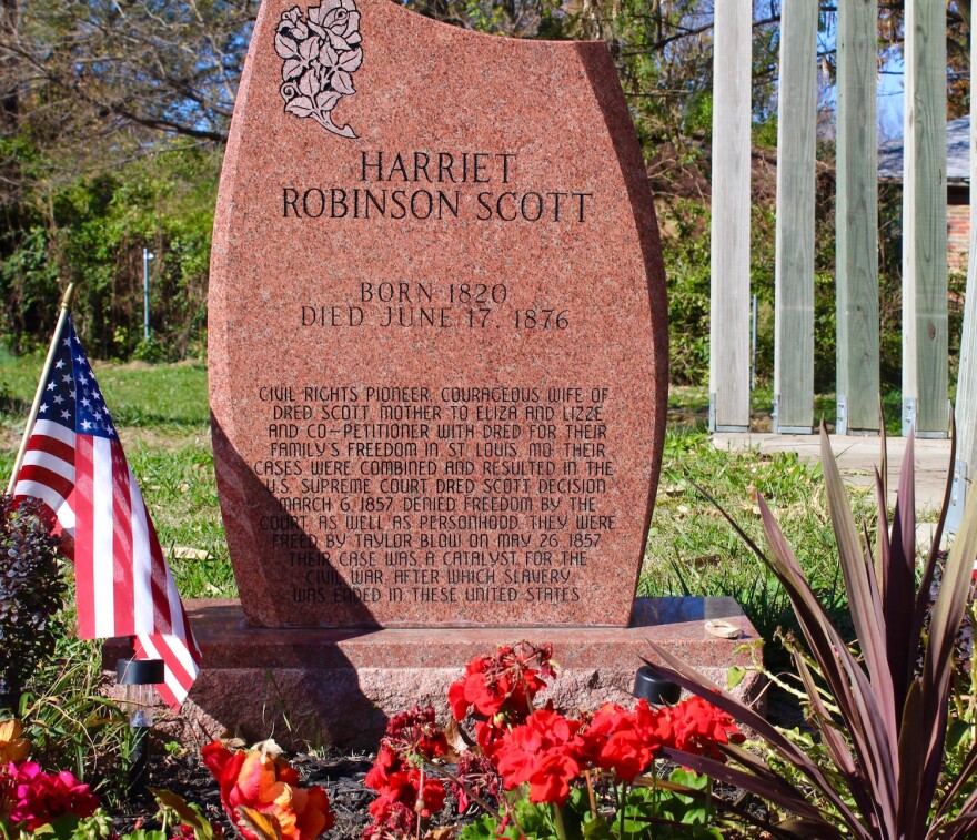 A memorial to Harriet Scott at Greenwood Cemetery in St. Louis.