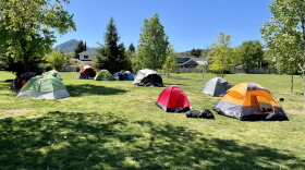 Tents in Fruitdale Park in Grants Pass in May 2024.