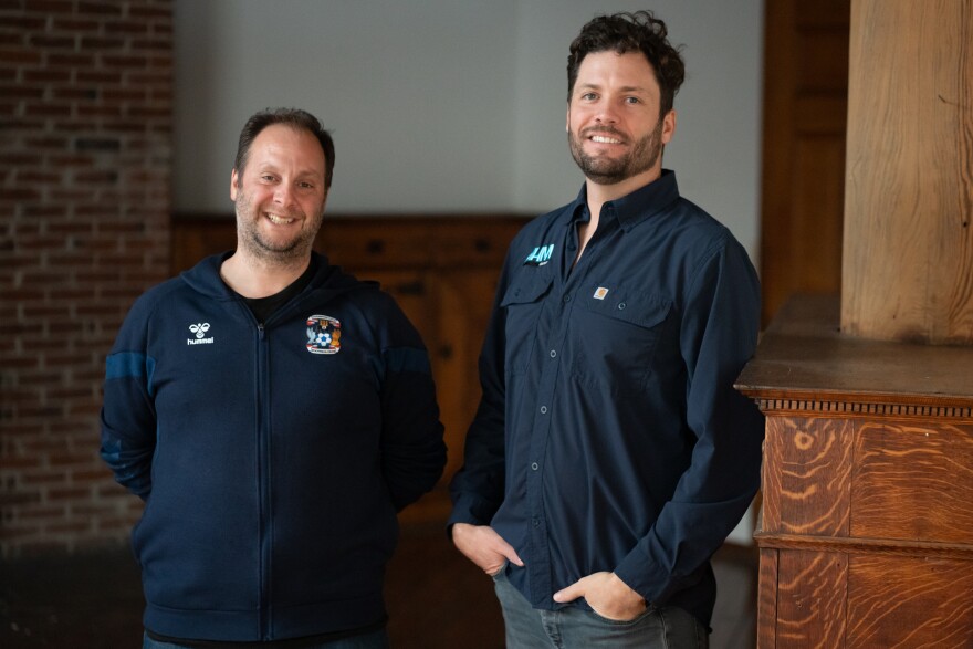 AHM Group’s Kyle Howerton and Rob Maltby on Monday, Nov. 18, 2024, in St. Louis’ Downtown West neighborhood.