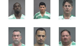 Second slide, top left to bottom right: Courtney Grant, 27, of Williston, FL. Castillo Herrera, 28. Kevin Kasper, 51, of Lake City, FL. Patric Koenigstein, 56, of Gainesville. Ricardo Lopez Ricardo, 47, of Gainesville, FL. Larry Lucas, 43, of White Springs, FL.