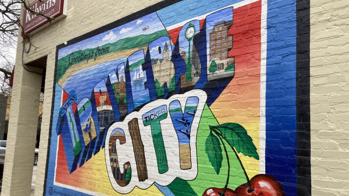 A Traverse City mural on Front St. on March 22, 2025