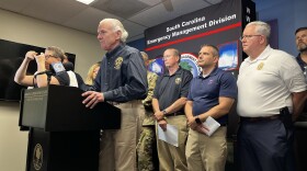 Gov. Henry McMaster speaks during a press conference at the S.C. Emergency Management Division office on Sept. 27, 2025.