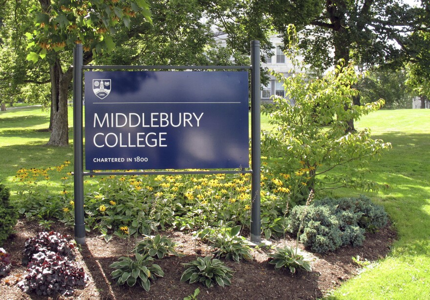 A sign outside of Middlebury College