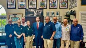 Gov. Ron DeSantis, above flanked by former military members who tookj part in thew Bay of Pigs invasion in the early 1960s, signed a bill into law Wednesday that had been overwhelmingly approved by State lawmakers during the 2024 legislative session that ended last month. Under the bill, lessons on the history of communism will be added to required instruction in public schools starting in the 2026-27 school year.