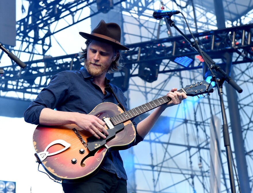 Wesley Schultz, lead singer of The Lumineers, performs at California's Irvine Meadows Amphitheater on May 14. The band started working with Yondr to create a "phone-free zone" at its concerts.