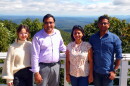 Kelsey Daniels (from left), Venkat Srinivasan, Sonal Chhawchharia and Deepak Gargi at the Art of Living Retreat Center in Boone. PAUL GARBER/WFDD