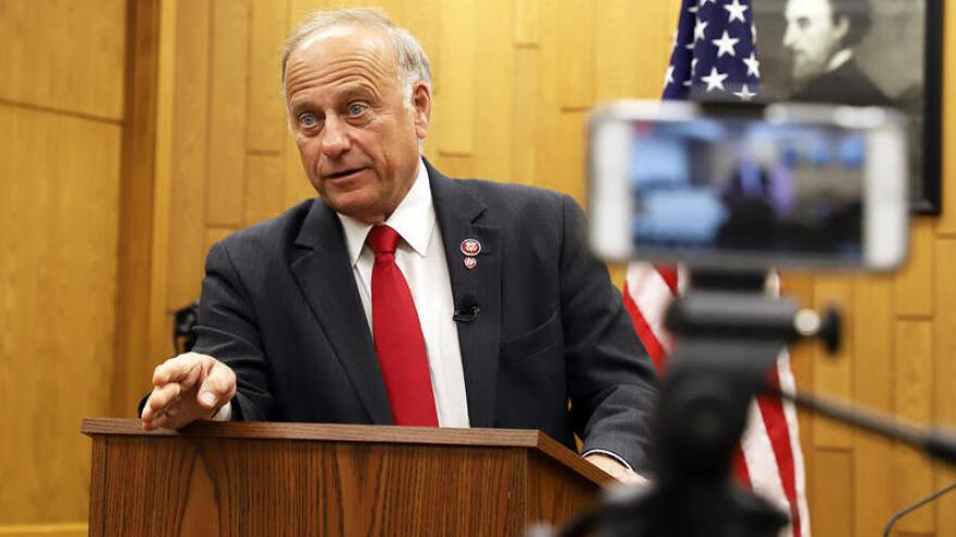 Rep. Steve King is seen at a town hall in Hampton, Iowa, in 2019.