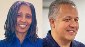 Indiana Senate District 25 candidates from left to right: Democrat Tamie Dixon-Tatum and incumbent Republican Mike Gaskill.