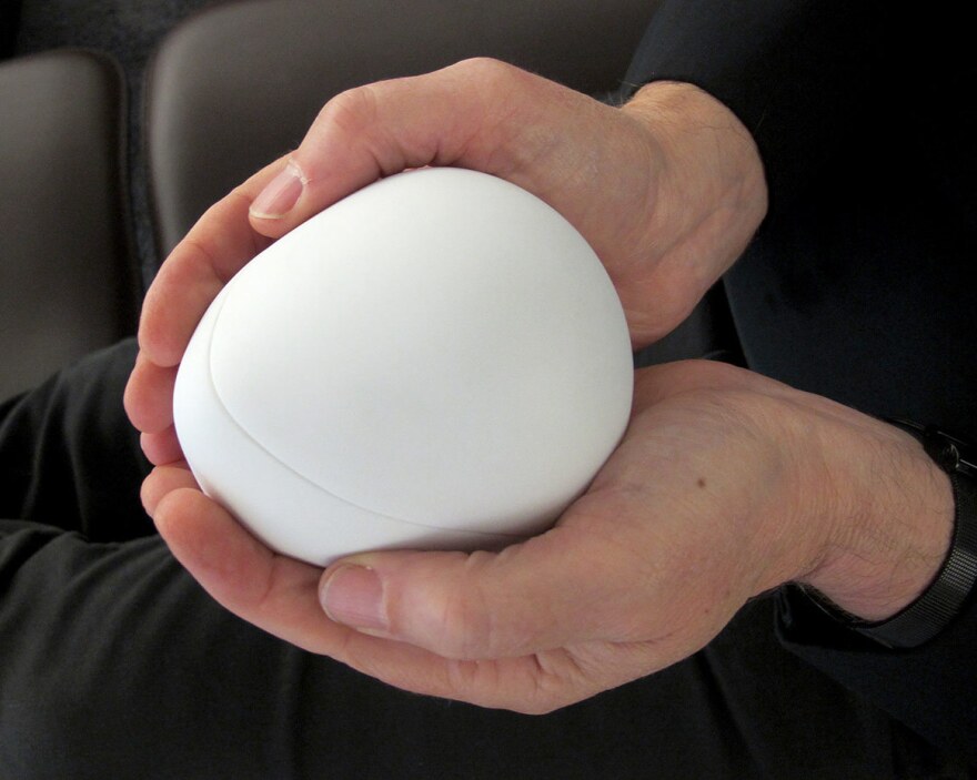 The "oRb" vibrates in your hands as you sing. It's one of the projects under development at Le Laboratoire, Cambridge.