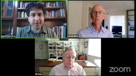 The Hoosier Environmental Council's Jesse Kharbanda (left) hosted a panel discussion with former EPA employees David Ullrich (right) and Bill Muno (below).