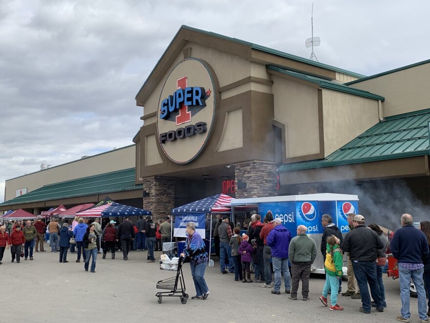 Hundreds of people came to the fundraiser at this supermarket in Stevensville Saturday, which raised more than $36,000 for Trooper Wade Palmer's family  