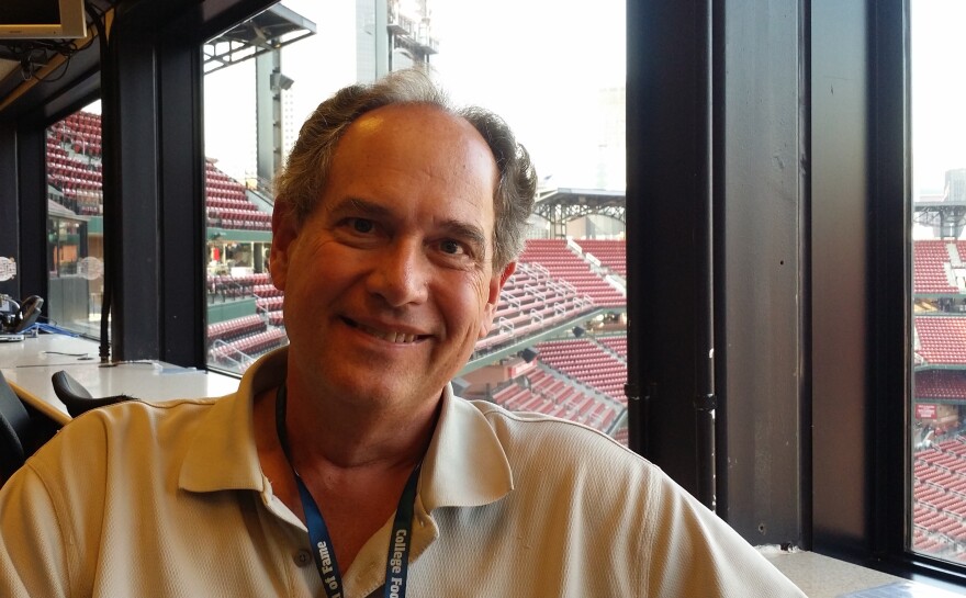 Rob Rains at Busch Stadium. 