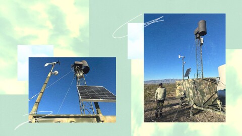 Cloud seeding structures in Nevada.