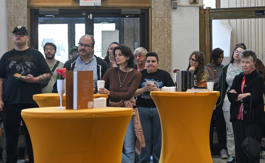 People listen to excerpts of Banned Books at the Black Scranton Project.
