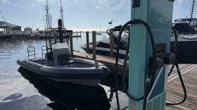 The Vita Seal is a 24-foot rigid inflatable boat that will be used by students and scientists at the Freshwater Research Innovation Center starting next spring. (Photo credit: Vivian La/IPR News)