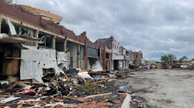 Downtown Sulphur the day after a tornado ripped through the small town’s downtown district on April 27. The two bills approved by lawmakers are meant to help localities that have seen their sources of sales tax revenue destroyed by tornadoes rebuild sooner rather than later.
