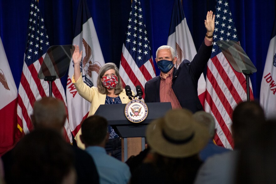 Vice President Mike Pence and U.S. Senator Joni Ernst