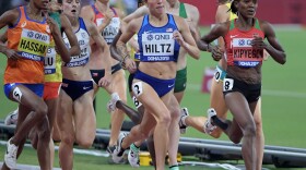 Nikki Hiltz in competition at the 2019 World Athletics Championships (USATF)