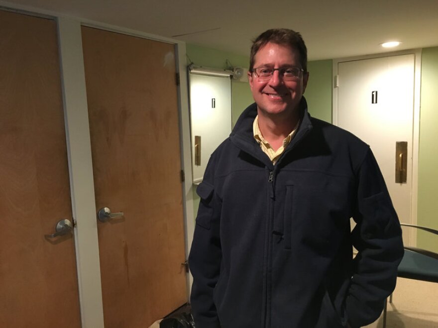 Jonathan Farrell is the facilities manager for COTS. He says renovations incorporating trauma-informed design at their overnight shelter are nearly finished.