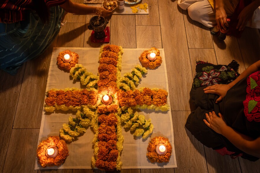 A Día de los Muertos, or Day of the Dead, altar in Little Havana and its offerings photographed by Woosler Delisfort.