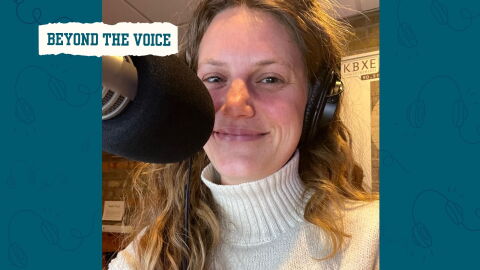 Woman and a microphone
